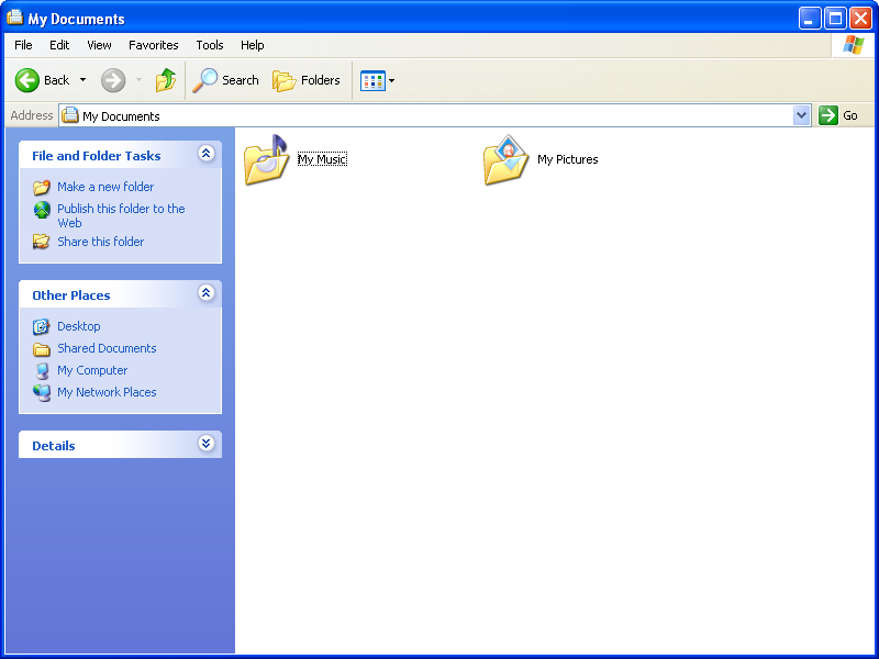 文件:Windows-XP-Build-2526-My-Documents.png