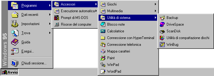 文件:Windows95-4.00.222-ITA-Start.png