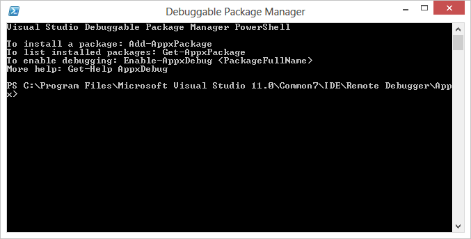文件:Windows8-6.2.8437.1.fbl dev dp8-DebuggablePackageManager.png