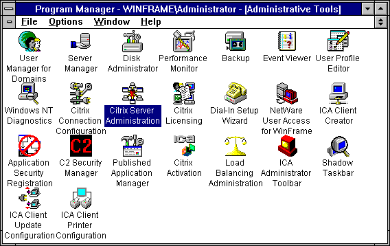 文件:CitrixWinFrame-1.80.403-ProgmanAdminTools.png