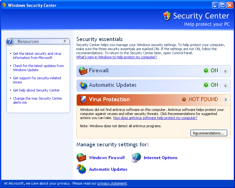 文件:WindowsXP-5.1.2600.2149sp2rc-SecurityCenter.png