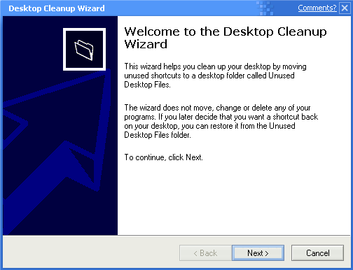 文件:WindowsXP-5.1.2410-DesktopCleanup.png
