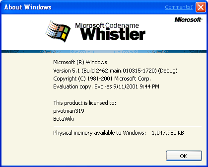 文件:WindowsXP-5.1.2462.0.main.010315-1720-Winver.png