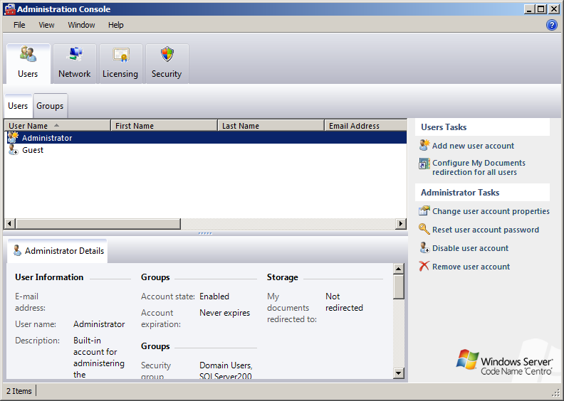 文件:WindowsEBS2008-6.0.5241-AdministrationConsole.png