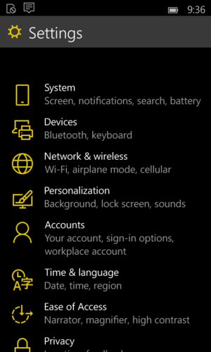 Windows 10 Mobile-10.0.10051.0(fbl impressive mob.150403-1824)-Settings.png