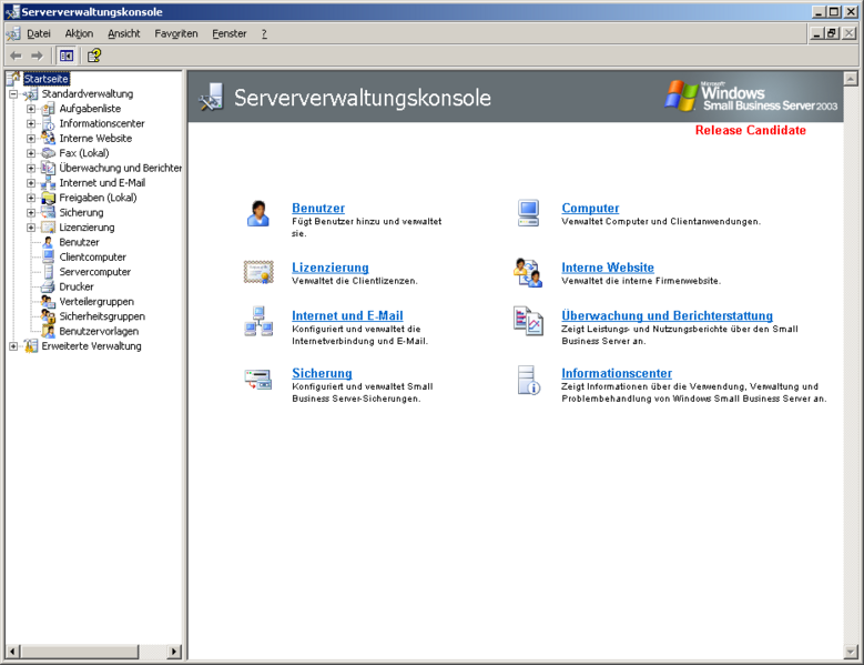文件:WindowsSmallBusinessServer2003-5.2.2576-German-ServerManagement.png
