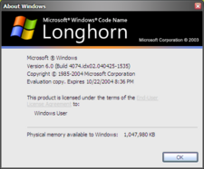 Windows Longhorn Build 4074.0.idx02.040425-1535 - WinStory Wiki