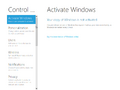 Activate Windows page in the Metro Control Panel